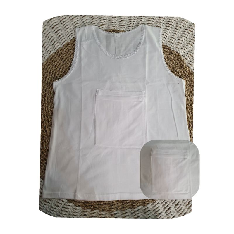 SINGLET WANITA/ TANKTOP KANTONG/ SINGLET KANTONG/ DALAMAN WANITA UMROH/SINGLET PUTIH