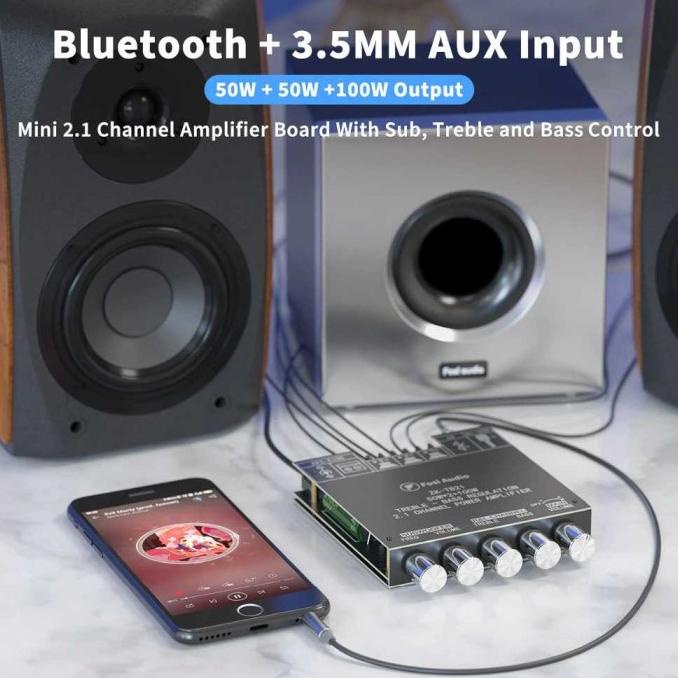 Fosi Audio Bluetooth 5.0 Amplifier 2.1 2x50W + 100W Subwoofer - TB21 MURAH