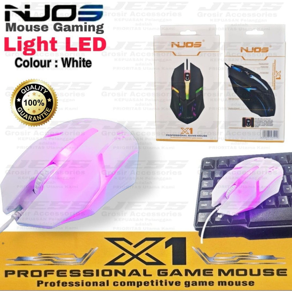 NOUS X1 Mouse Gaming Kabel Original LED With cable Mouse Game RGB X17 Light LED