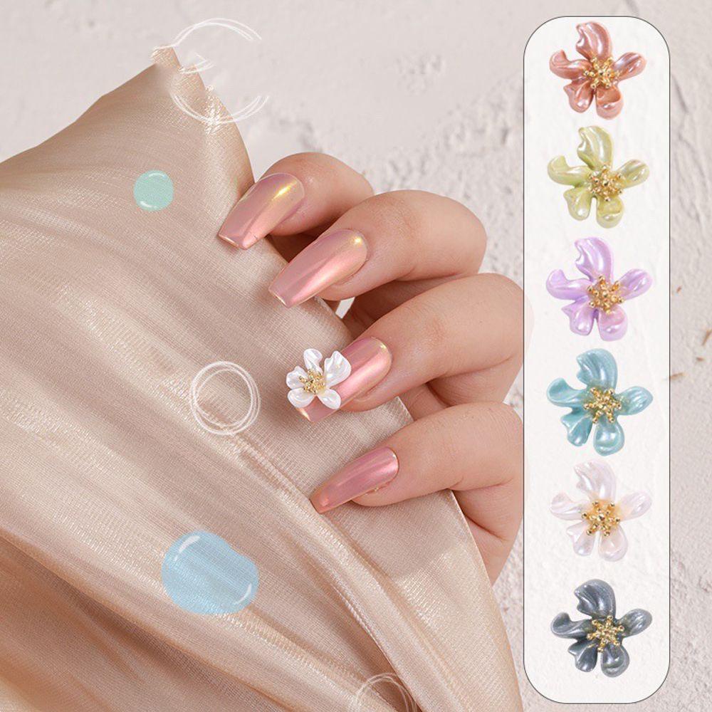 AUGUSTINA Agustin 3D Dekorasi Nail Art Kelopak Bunga Vintage Wanita Hiasan Kuku Membuat Perhiasan Aksesoris Manicure Korea