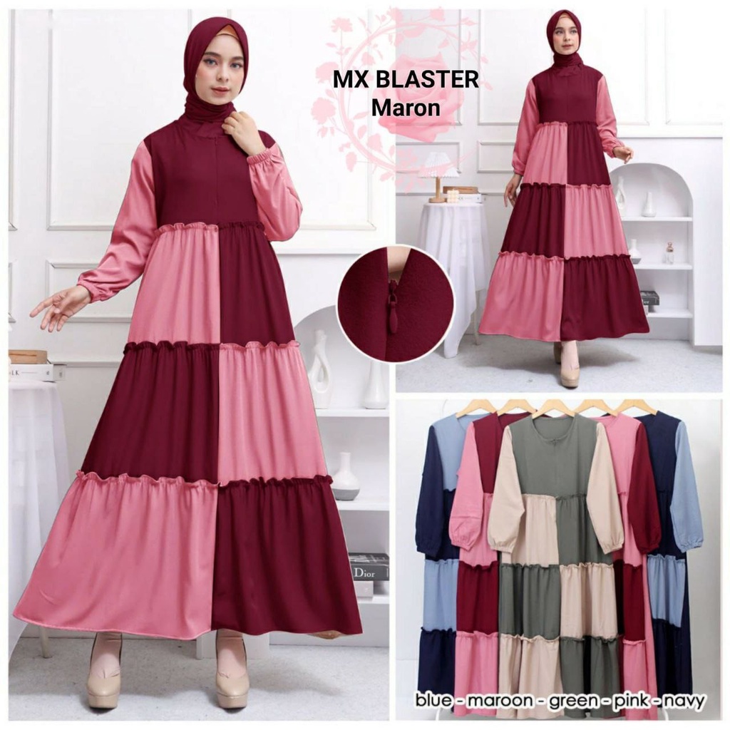 MX BLAZTER GAMIS KOMBINASI FASHION WANITA TERBARU TERLARIS / DRESS MUSLIM / PESTA