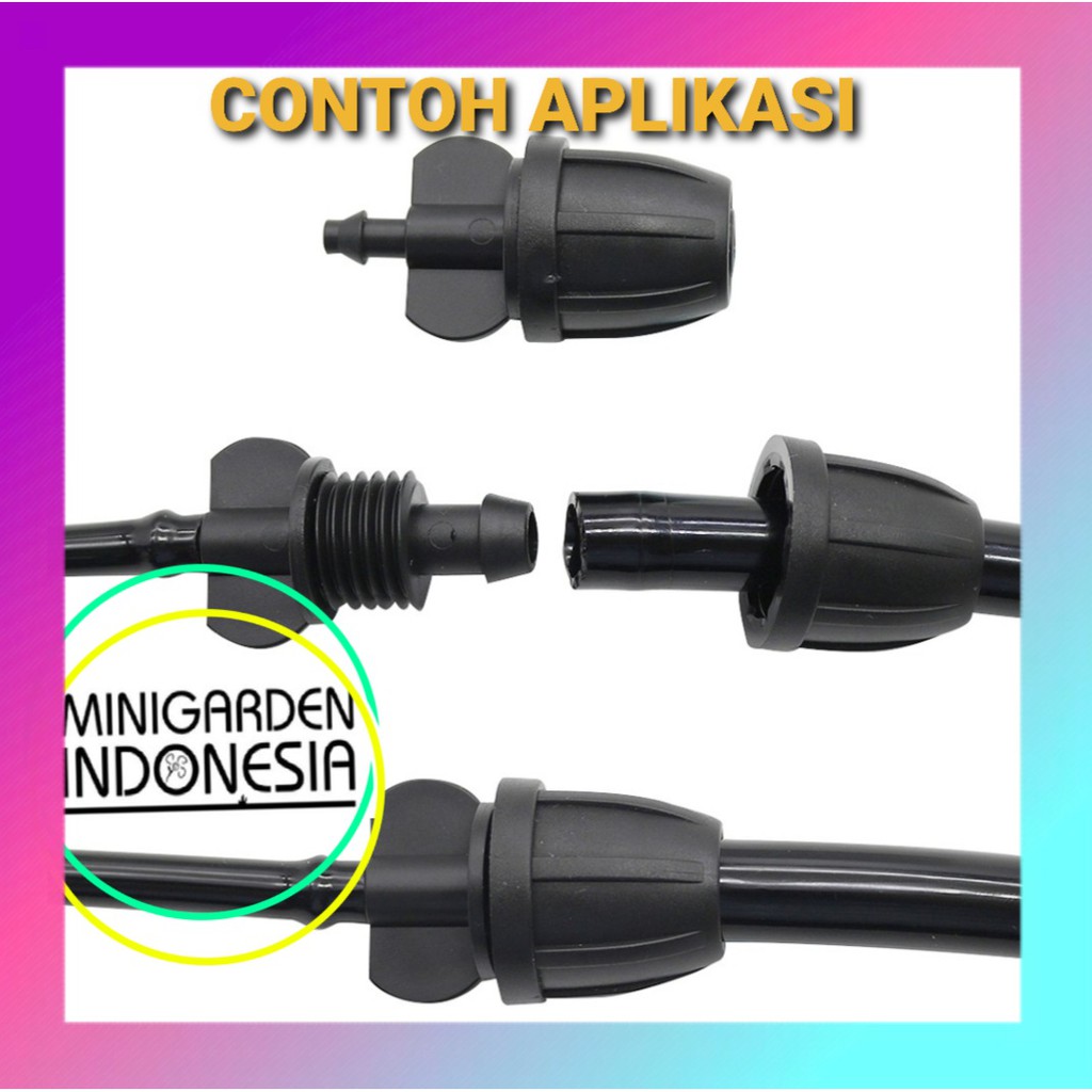 KONEKTOR SELANG LURUS PLUS KUNCI pemisah air 11MM ke 7MM fitting connector joiner PE 4 / 7MM 8 /11MM