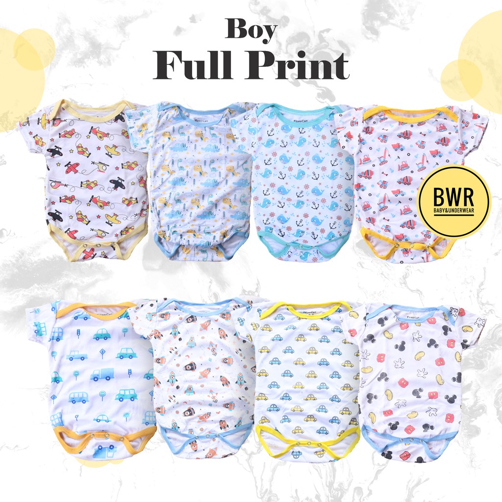 [ Satuan ] Jumper Babysuits | Baju Tidur Bayi Pendek Jumsuits Flower Cart - Bwr