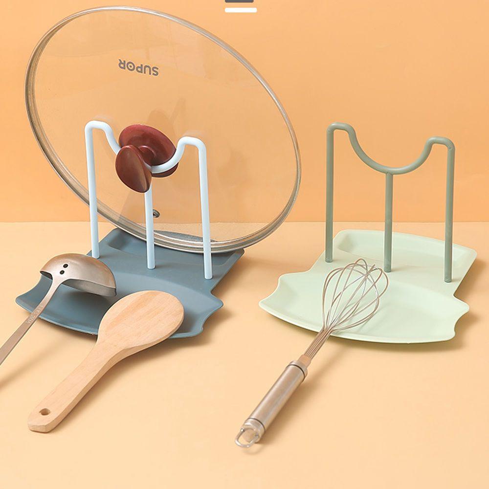 [Elegan] Rak Penyimpanan Tutup Panci Plastik Storage Bracket Spoon Rest Rak Dapur Tempat Tutup Panci