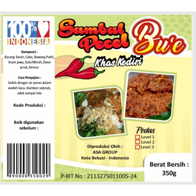

Sambel Pecel Bu’e khas Kediri 350gram