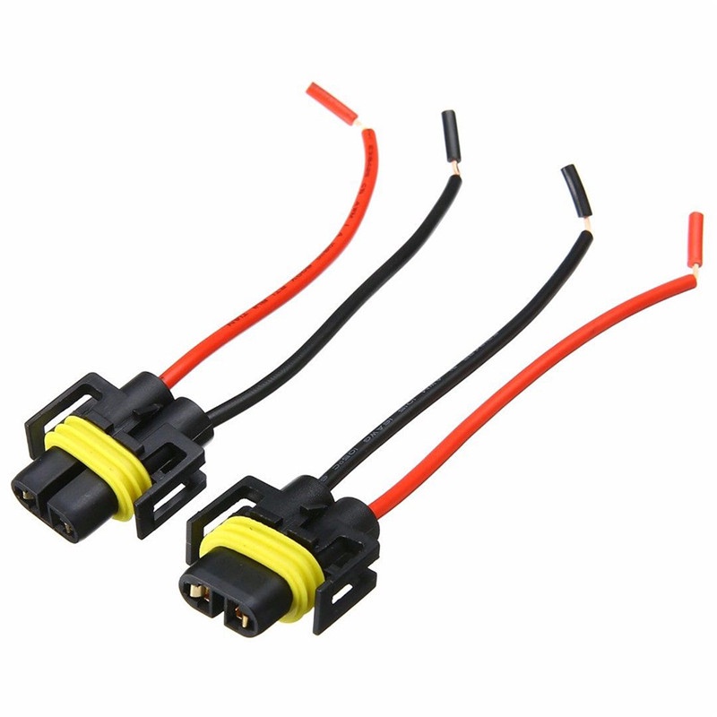 {LUCKID}2PCS H11 H8 H9 Wiring Harness female Socket Wire Connector Plug Extension Pigtail