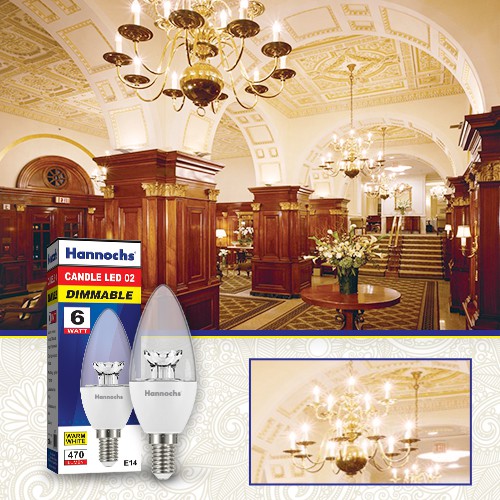 Hannochs Candle LED Dimmable 6W / Lampu Bisa Dimmer Warm White