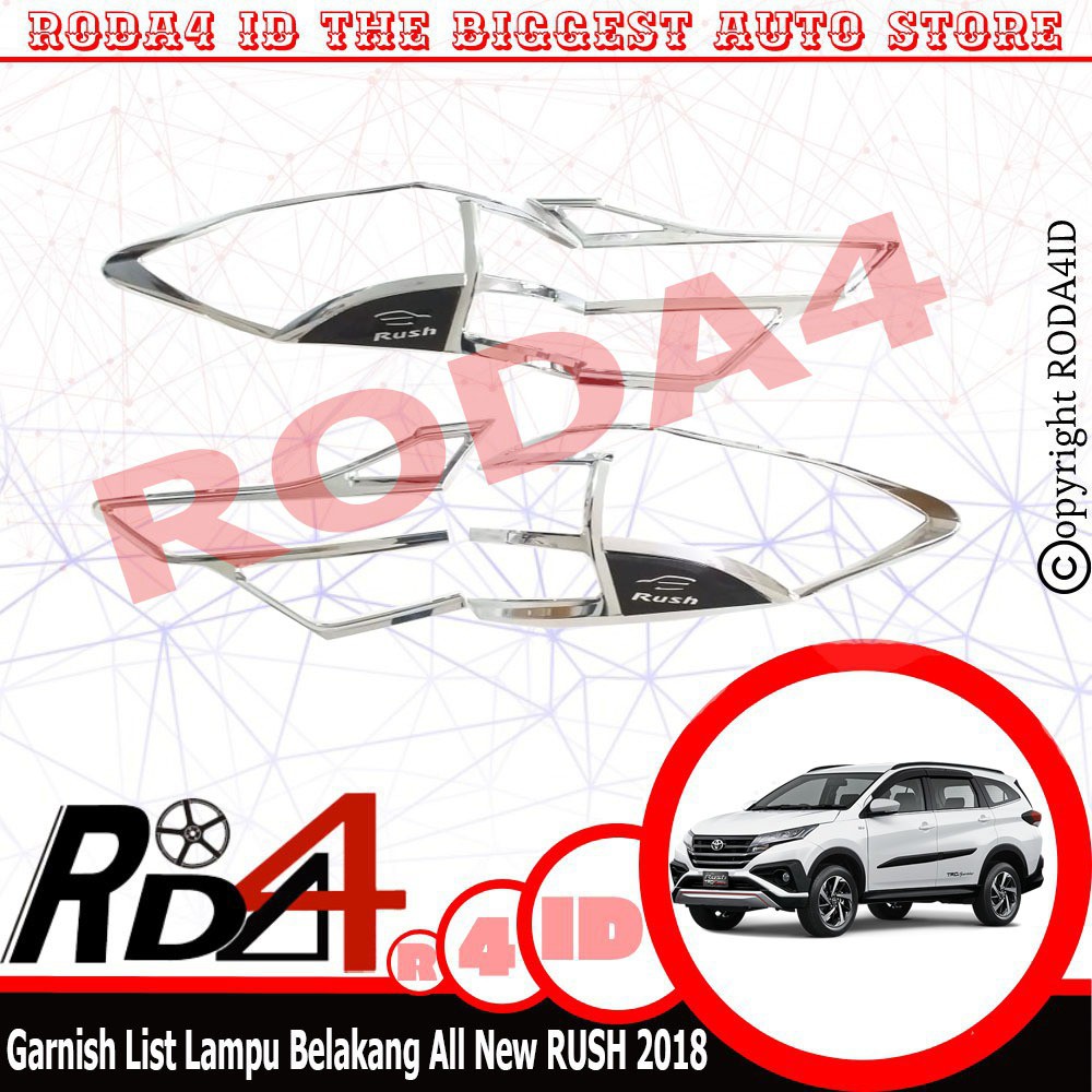 Garnish  List Lampu Belakang All New Rush 2018 Full Chrome