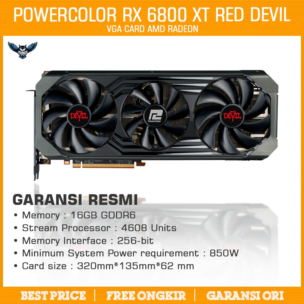 POWERCOLOR RX 6800 XT RED DEVIL OC 16GB DDR6 VGA AMD RADEON 6800XT