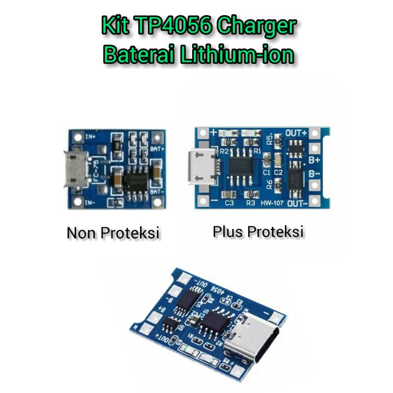 TP4056 Micro USB Tipe C Module Kit Lithium Battery Charging DIY Output 1A