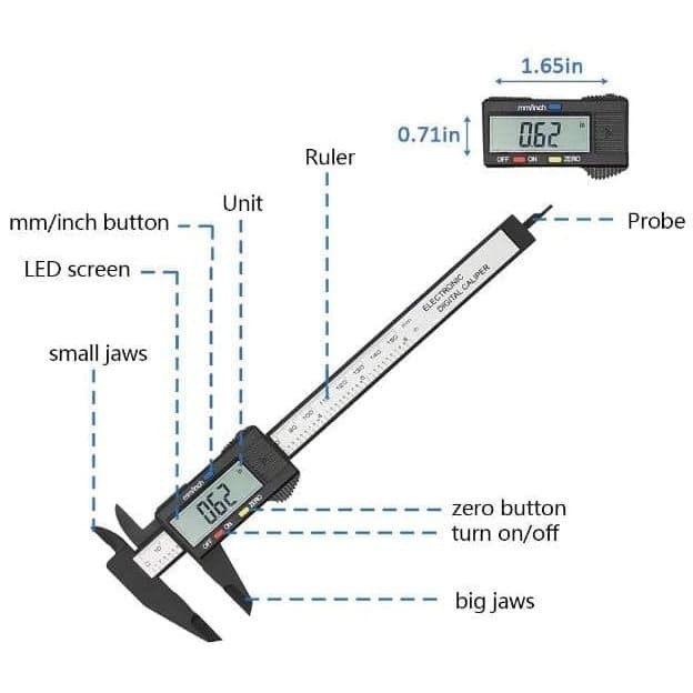 TK-05 Calliper Digital Pengaris Ukur Elektronik Jangka Sorong Digital Sigmat Digital Electronic Sketmat Vernier Caliper 150mm / Kaliper Lcd Screen