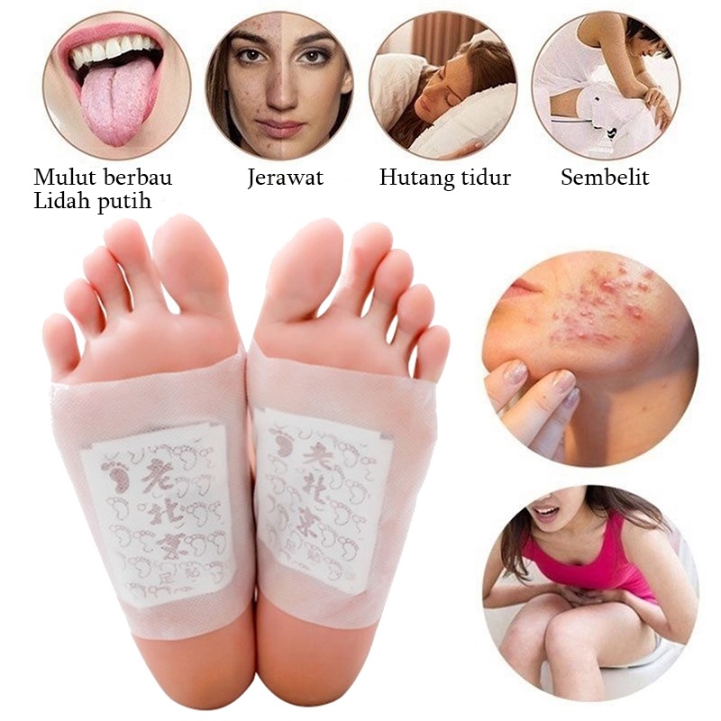 Detoks Herbal Kaki Perawatan kaki Pelangsing alami 50 pcs Ekstrak herbal alami Mengeluarkan racun dari dalam tubuh Detoksifikasi dan dehumidifikasi Perawatan lembut Tidur nyenyak sepanjang malam