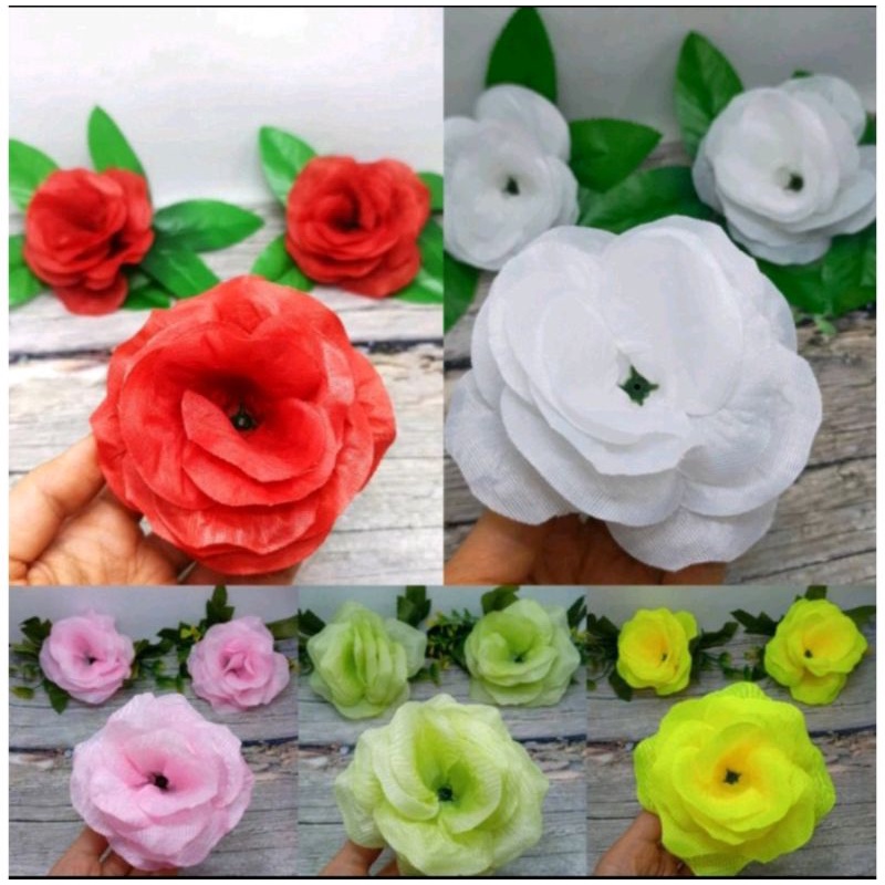 Bunga Artificial Tanpa Tangkai Hiasan Mahar Mawar Rustik Ecer Pemanis Seserahan Bunga Hias Plastik M