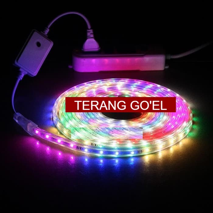 Lampu LED STRIP SELANG 2835 8Meter/220V OUTDOOR RGB/LED strip warna-warni