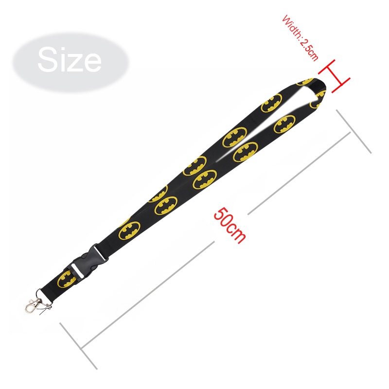 2 IN 1 Holder Kartu ID Motif Batman Dengan Lanyard Leher Tahan Lama Untuk Ponsel Sturdy