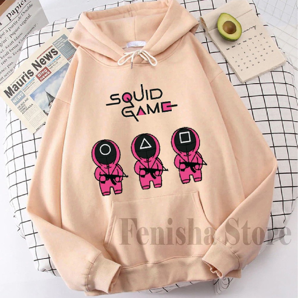 FenisahaStore Netflix Squid Game Jaket Sweater Hoodie Unisex  pria Dan Wanita Size M L XL XXL