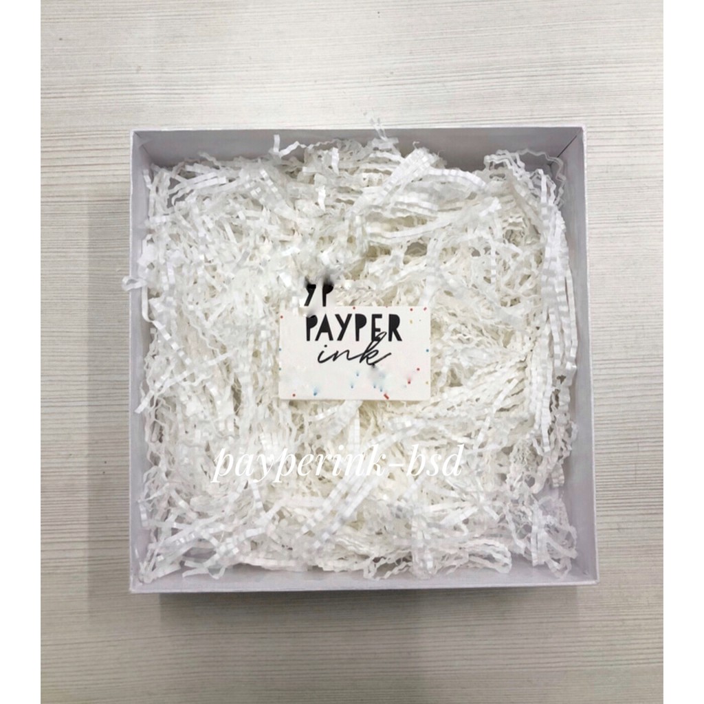 

150gr SHREDDED PAPER crinkle cut FOOD GRADE white putih /kertas potong