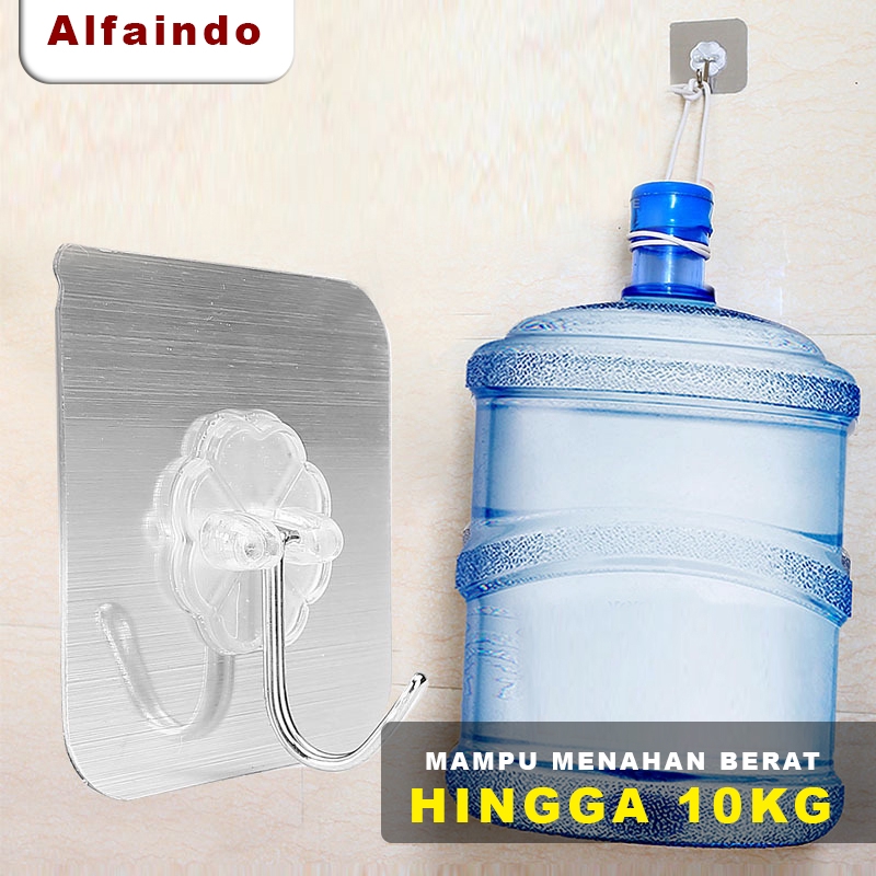 Alfaindo Gantungan Dinding besi Plastik Keramik Magic Hook Motif Transparan GB008