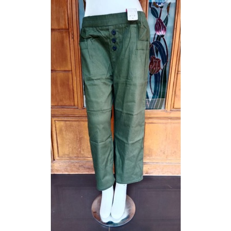 celana kulot kancing 3 ukuran XL-XXXL celana kasual wanita/catton tuwil strid