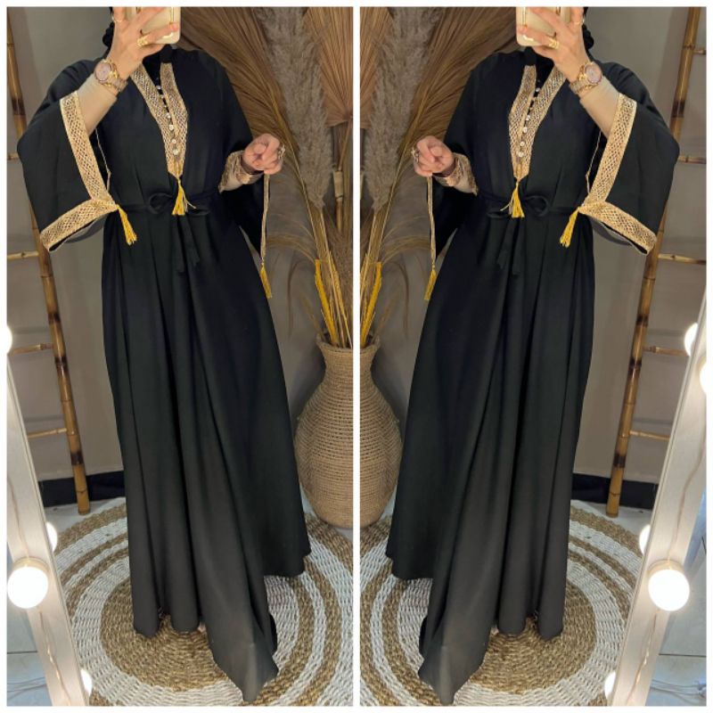 Abaya Saudi Abaya Aladin / Gamis Hitam / Dress Hitam / Gamis Arab / Abaya Arab