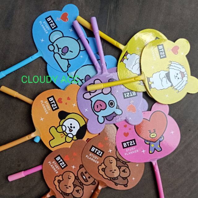 Pulpen kipas BTS BT21 aneka warna