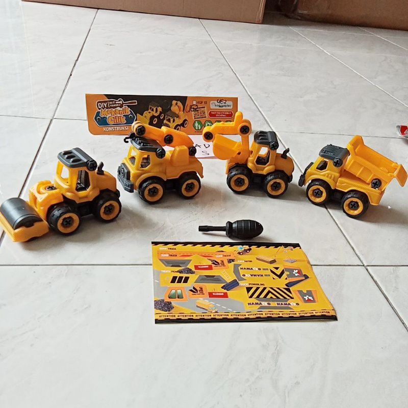 KGP 08 / KGP 09 / KGP 10 - Mainan Truk Konstruksi isi 4 PC Mekanik Cilik set KGP08 / KGP09 / KGP10