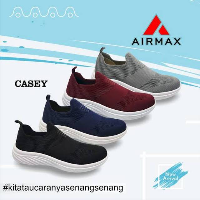 Sepatu Airmax casey maroon - sepatu slip on wanita - sepatu running