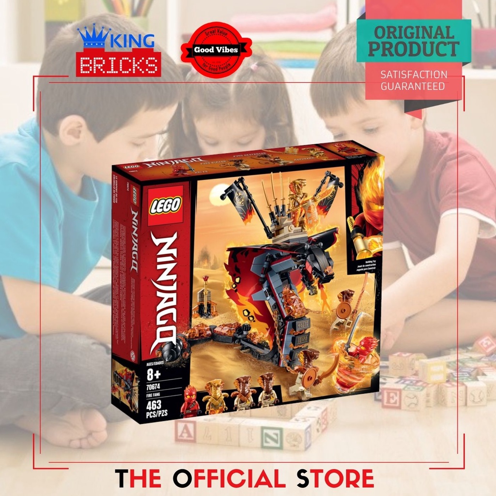 LEGO Original NINJAGO 70674 Fire Fang - Mainan Anak Edukasi Film Ninja Robot Ular