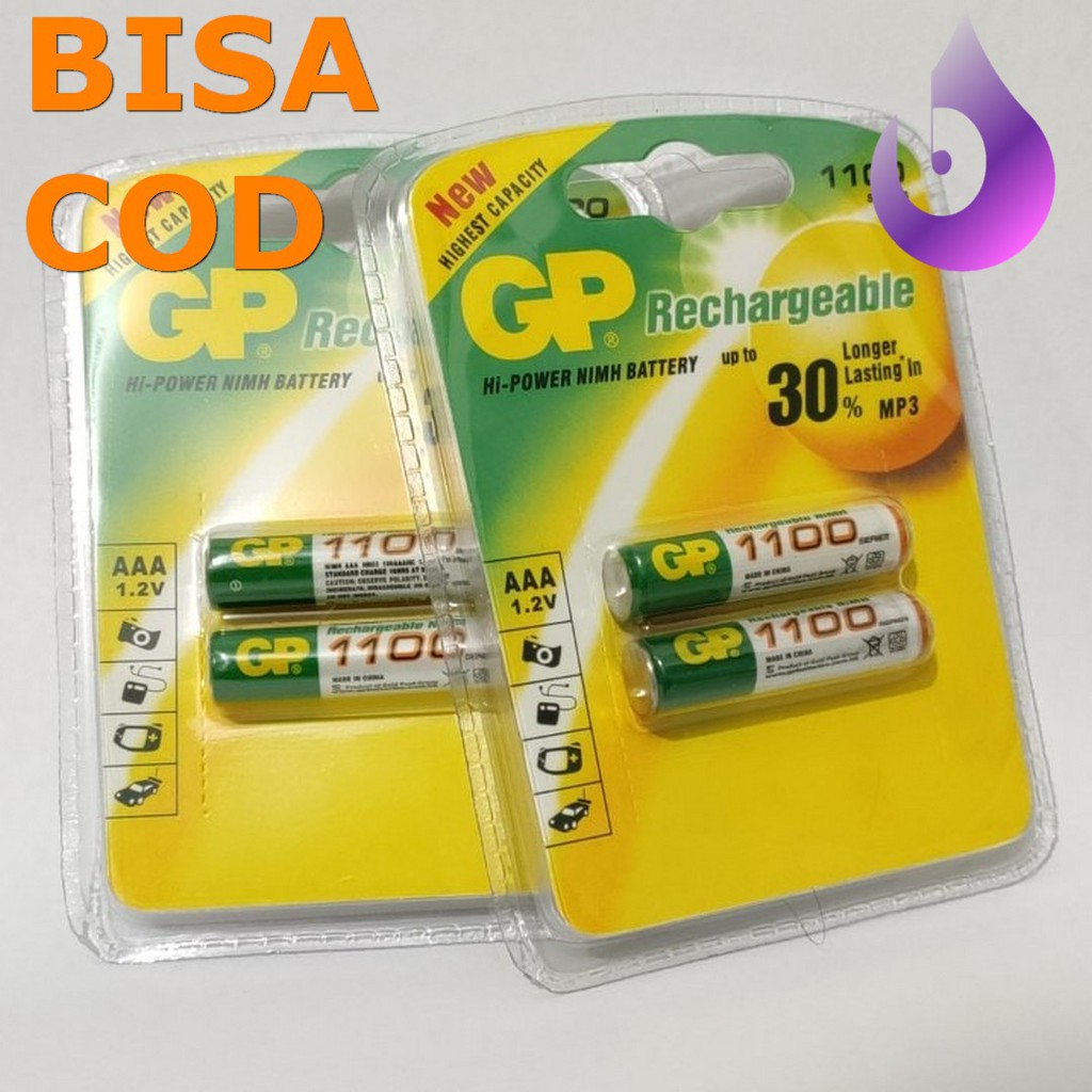 ASLI batu Battery A3 AAA GP 1100 isi ulang Rechargeable Ori