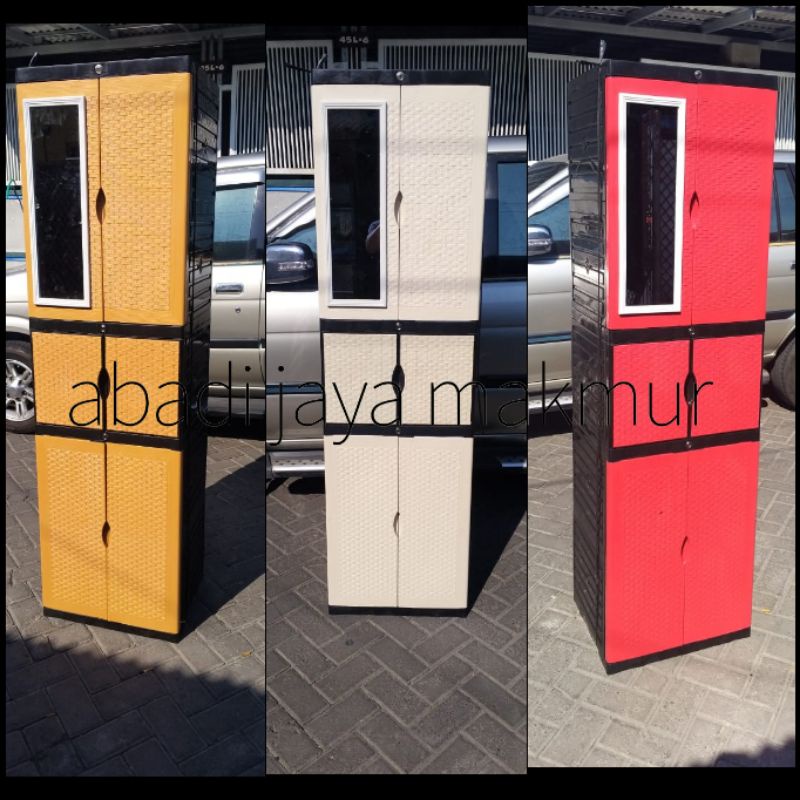 lemari plastik diva mini susun 5 / lemari mini kaca susun 5