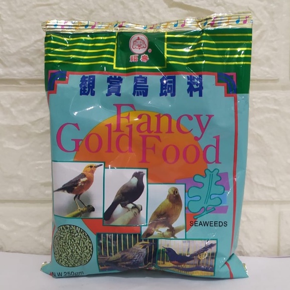 Voer Fancy Gold Food rumput laut 250 gram voer untuk burung kacer kacer jalak murai batu