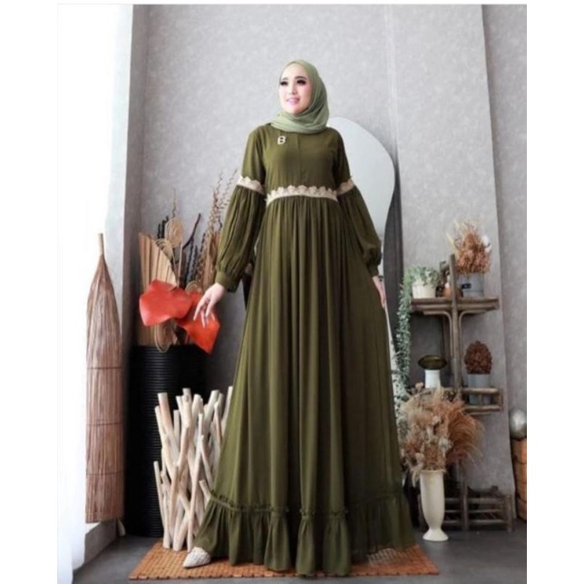 SIENNA Ceruty | S M L XL XXL XXXL 5L | Baju Gamis Wanita Polos Jumbo-1