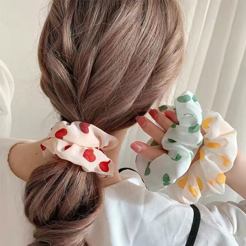 MORYMOSHI X53 Ikat Rambut Import Iket Rambut Korean Scrunchies Kunciran Rambut Motif love