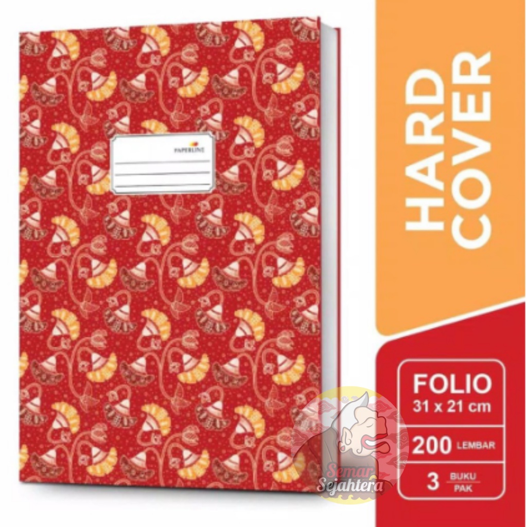 

[PCS] BUKU TULIS HARD COVER PAPERLINE FOLIO ISI 200 LEMBAR*