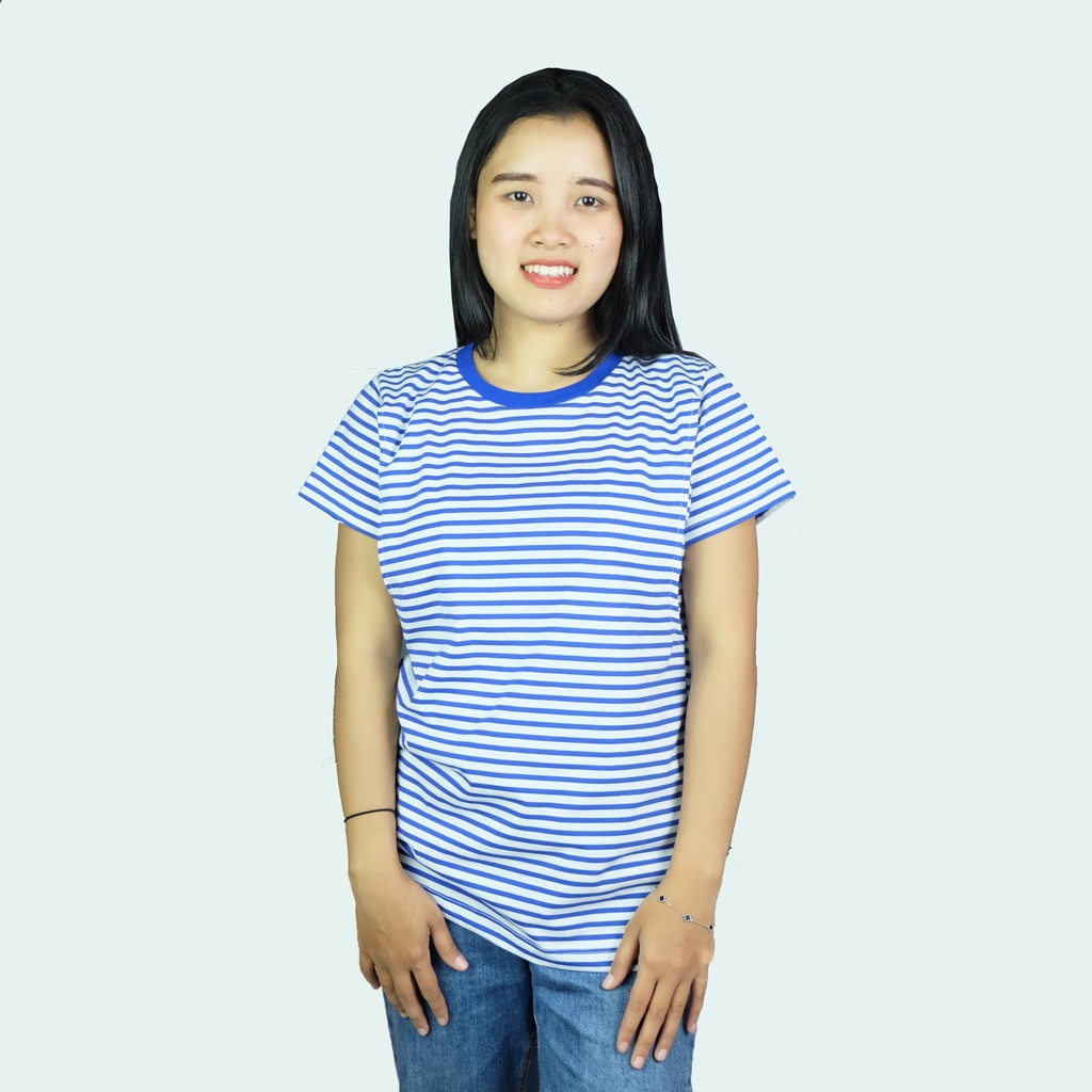 Kaos menyusui / baju busui Stripe bahan Katun Combed motif garis