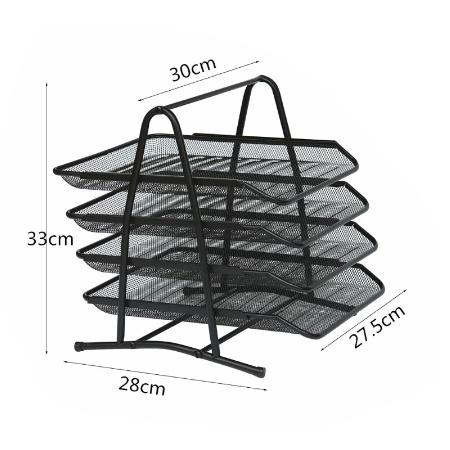 Rak Dokumen Kertas Storage Box Organizer Map Dokumen 4 Tingkat Ukuran 27 x 34 x 32 Cm