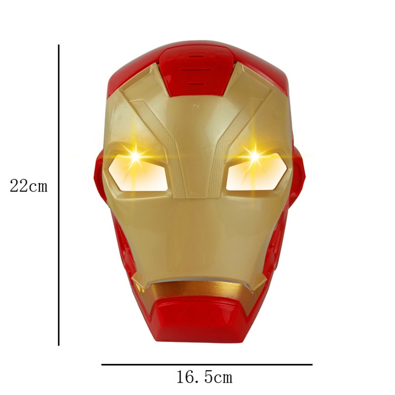 1pcs Film Marvel Avengers Mainan Lampu LED Iron Man Captain America Topeng Figure Mainan Anak Cosplay Prop