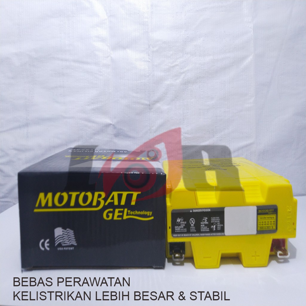 Accu Motobatt Gel MTX5AL GM5Z-3B 6Ah Aki Grand Supra Smash Shogun Jupiter Mio Vega F1zr