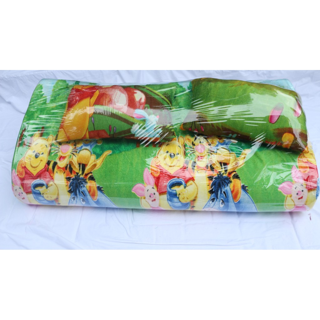 Kasur Busa Selimut Bulu Karakter Aesthetic Premium Plus Bantal Uk 120 x 180cm New Premium