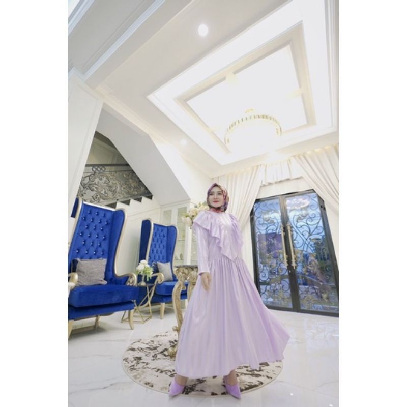 Semi Dress by Shellasaukia/Dress Import Midi Dress/Gamis Wanita Terbaru Kekinian 2022/Fashion Muslim