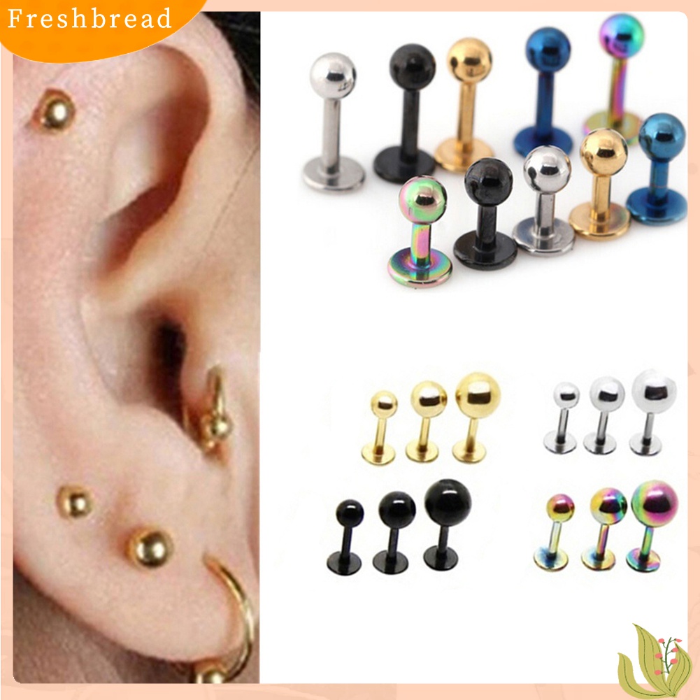 ? Fresh ? 2Pcs Anting Tusuk Bahan Titanium Stainless Steel Gaya Hipster untuk Hadiah Wanita