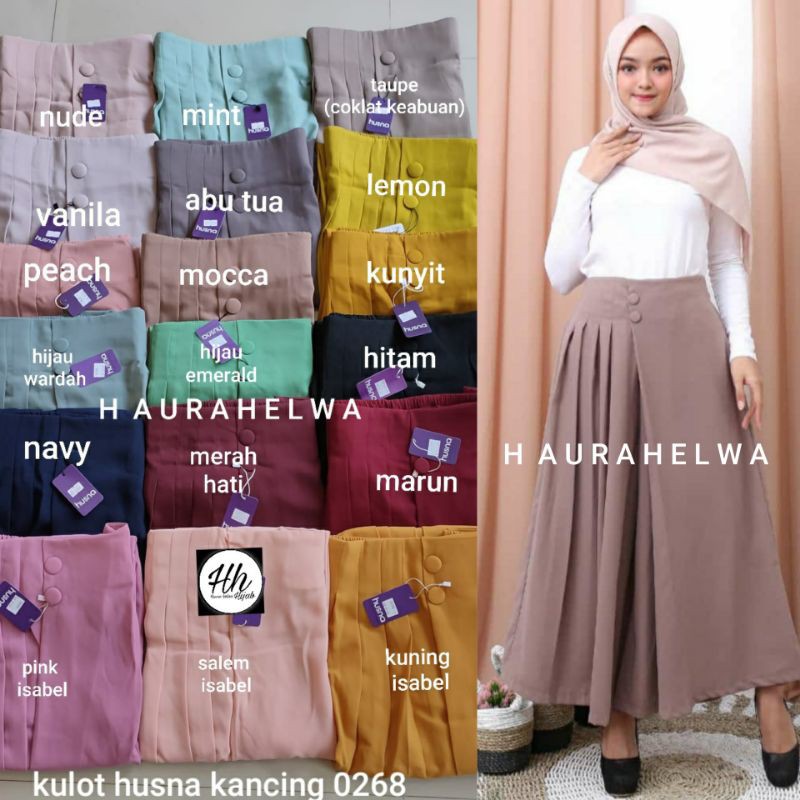  KULOT  HUSNA  ORIGINAL 0268 KANCING HAURAHELWA Shopee 