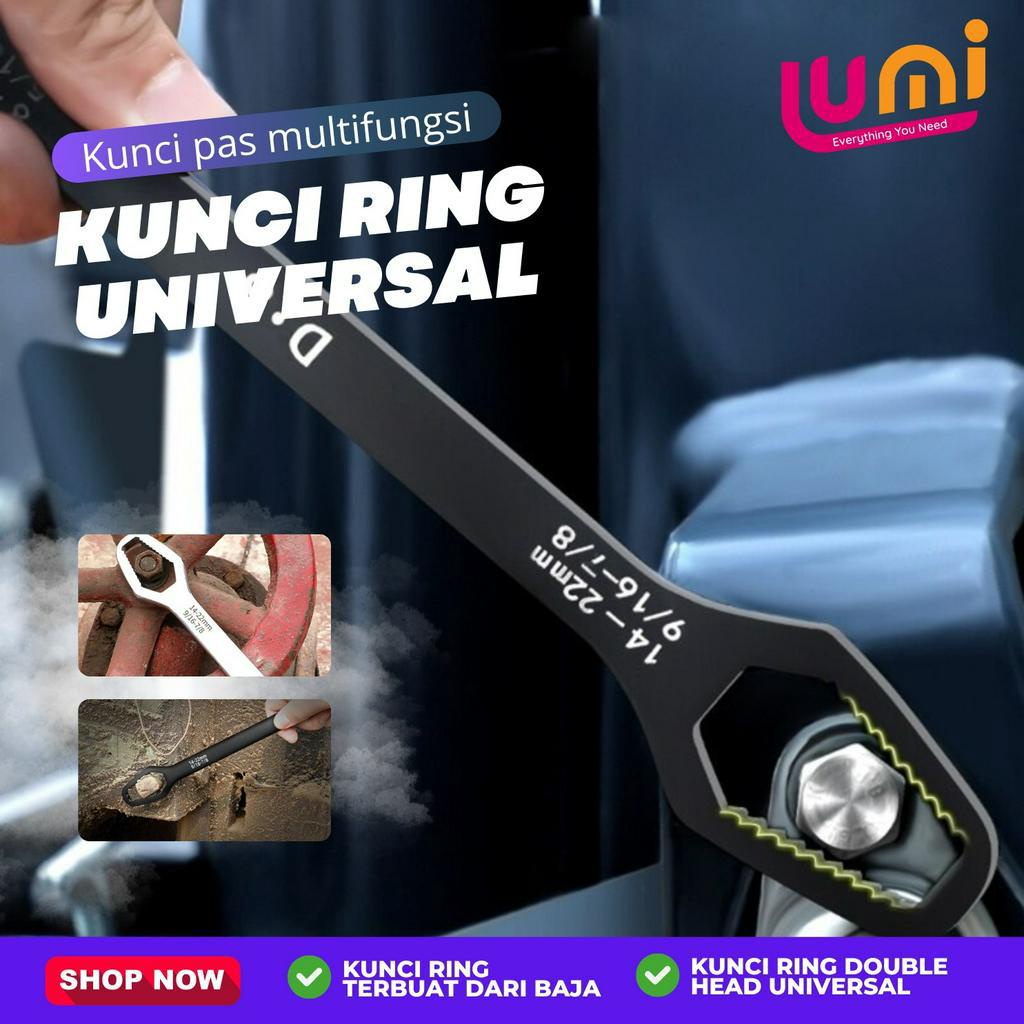 Kunci Ring Universal Double Head Wrench Adjustable Kunci Pas Ring Multi Size