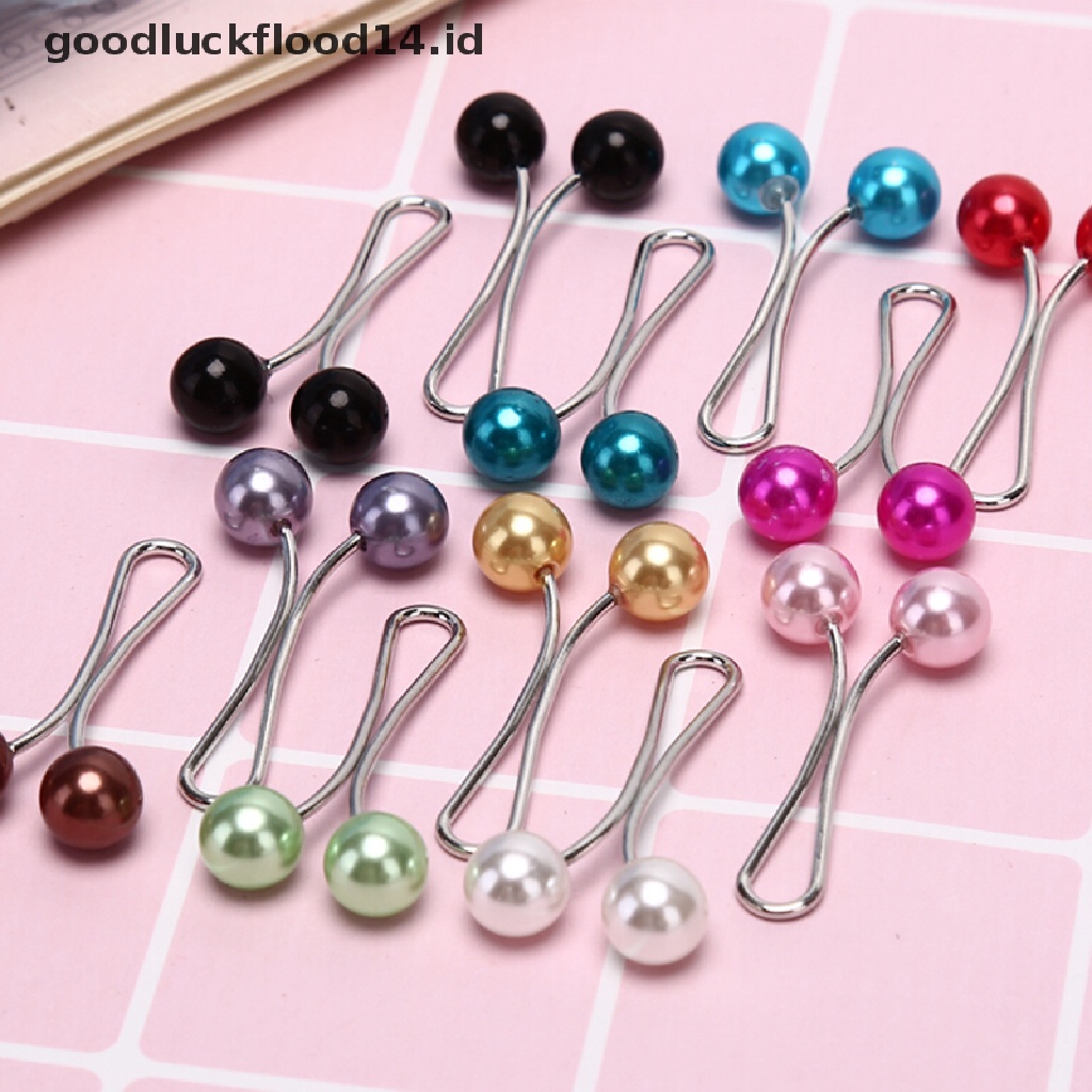 [OOID] 12pcs Pearl Scarf Brooch Pin Headscarf Shawl Scarf Lady Muslim Scarf Hijab Clips ID