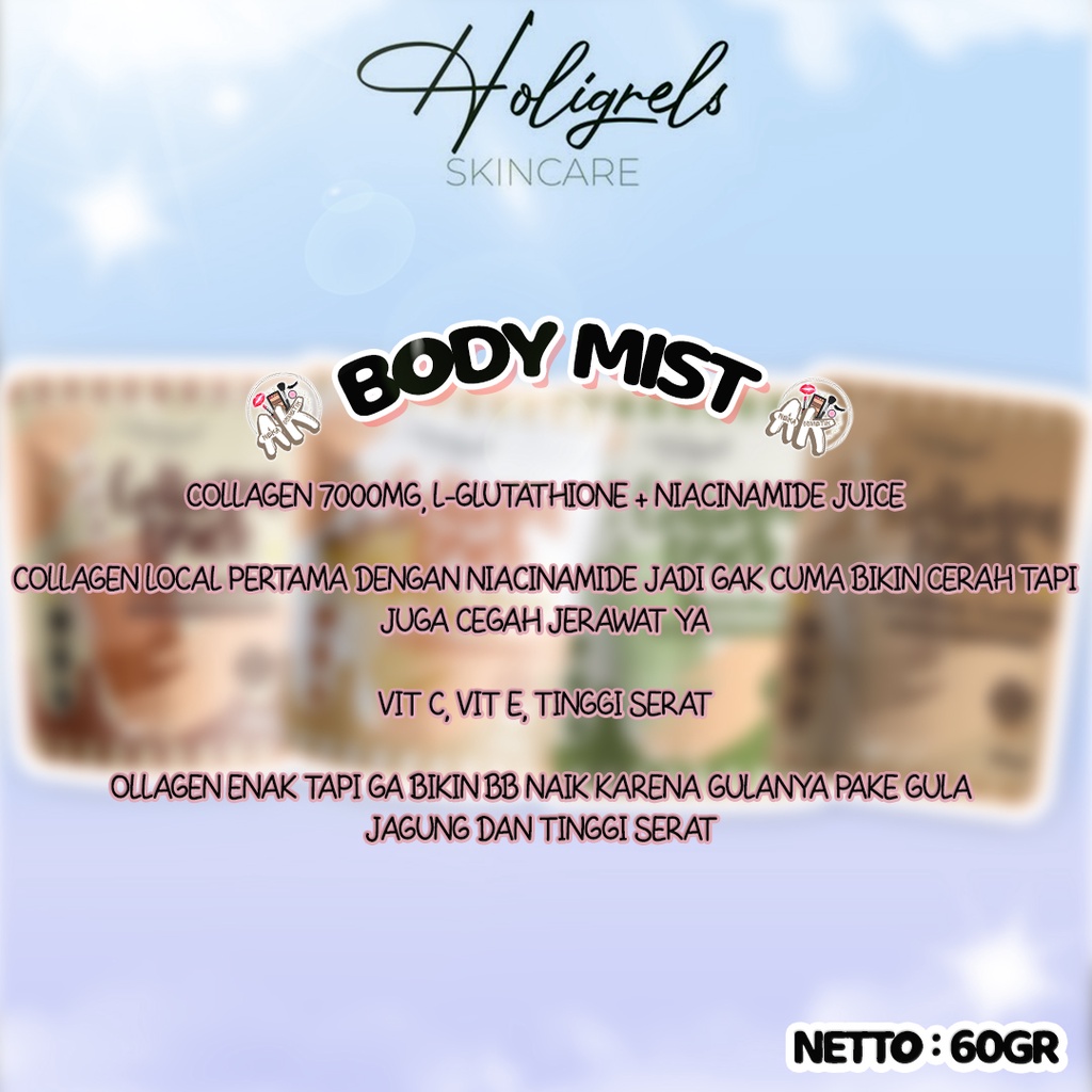 HOLIGRELS COLLAGEN DRINK 60GR ( BROWN SUGAR / COFFEE / MATCHA / CHOCOLATE )