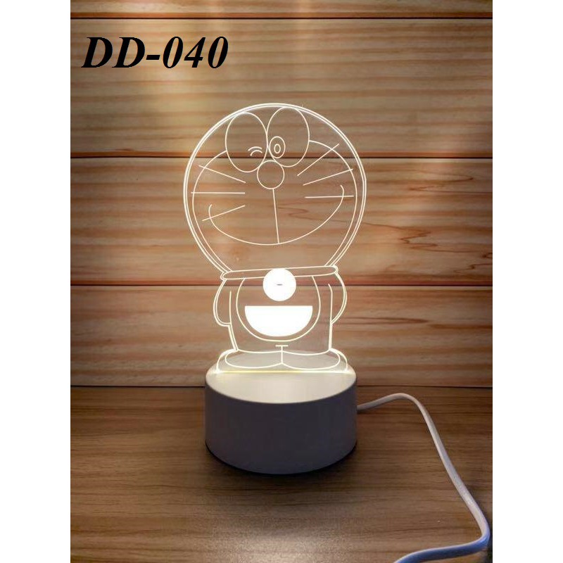 Lampu Tidur DD 040 Lampu Hias 3D Transparan Akrilik 3 Warna Tema Kartun DD 040