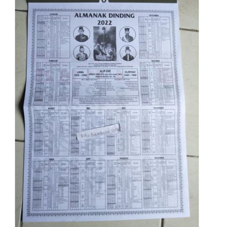 

Kalender Dinding/Kalender Jawa/Kalender Almanak(2022) 47×30CM H66Z96790