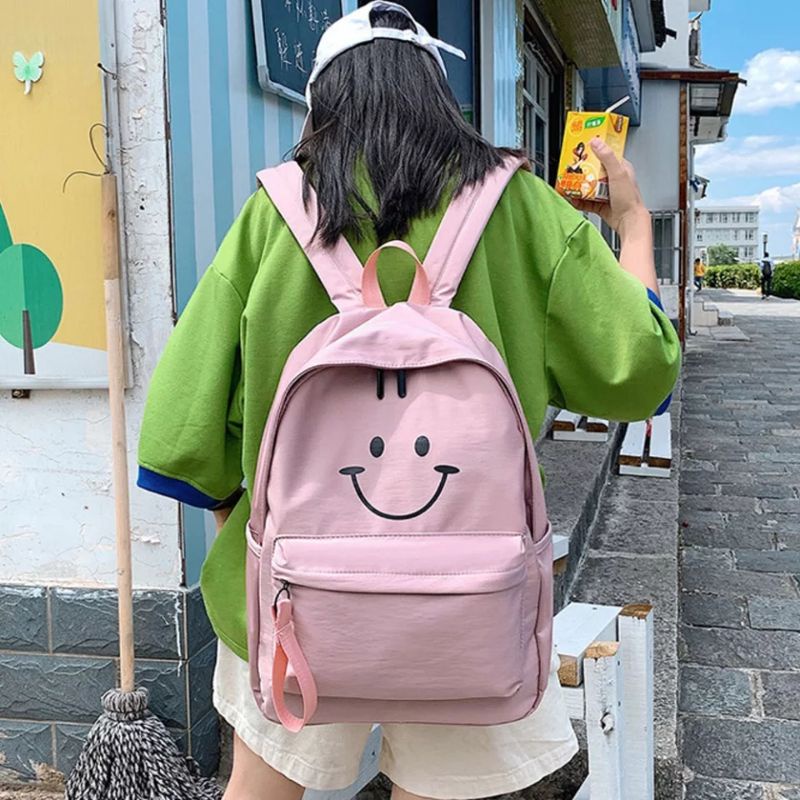 DT123 - Tas Anak sekolah TK/SD/SMP Baby Bag Tas Ransel Anak Sekolah Karakter perempuan Tas Karakter Emoji