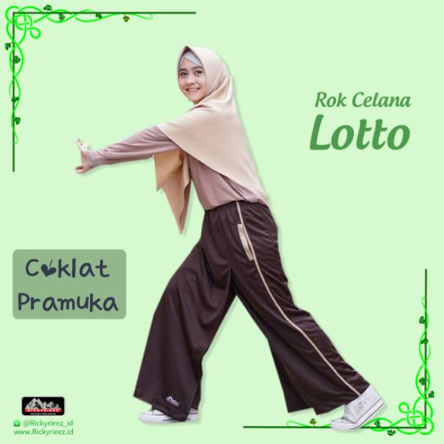 Rok Celana Muslim Wanita Rickyrieez Lotto Coklat Pramuka