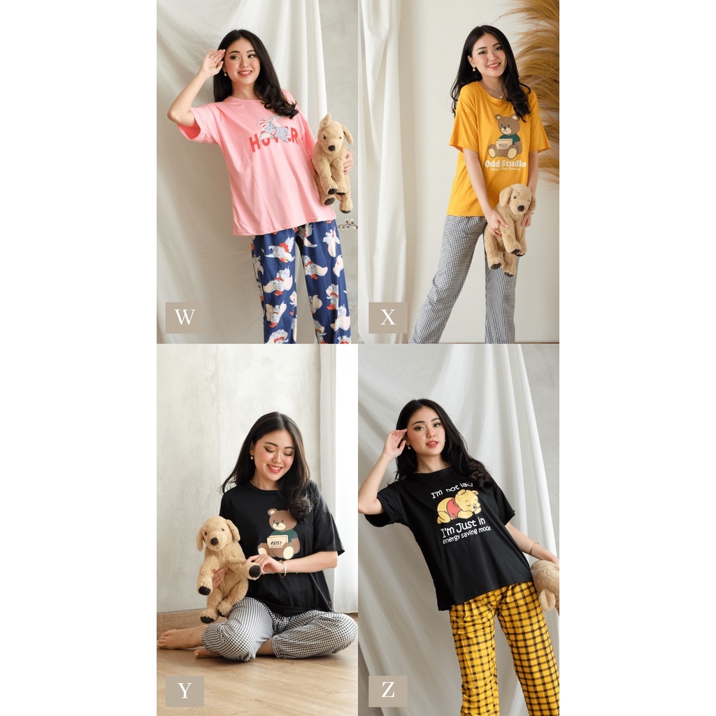 Tee Pajamas Set - Atasan Celana Baju Tidur Setelan Wanita